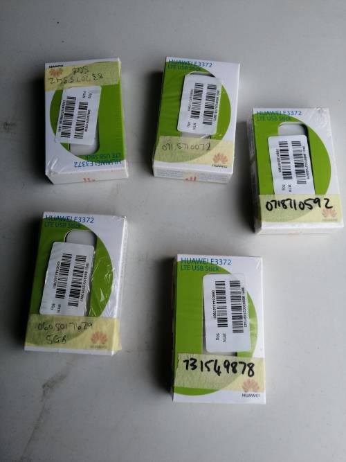 BULK LOT - 5 X HUAWEI E3372 LTE USB STICK - OPEN TO ALL NETWORK - BRAND NEW SEALED