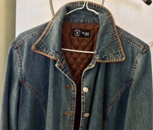 Imported Vintage 3/4 L Denim Coat/Jacket with Quilted lining