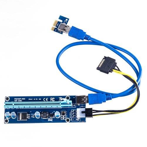 6 PACK V006C PCIe 6-Pin 16x to 1x Powered Riser Adapter Card for GPU Mining of Crypto Coins