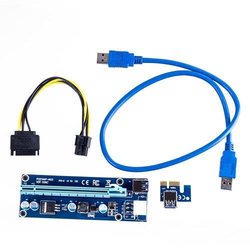 6 PACK V006C PCIe 6-Pin 16x to 1x Powered Riser Adapter Card for GPU Mining of Crypto Coins