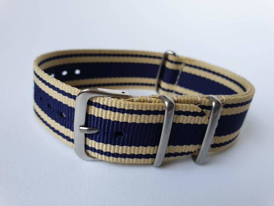 20mm Nato Watch Strap Beige/Navy