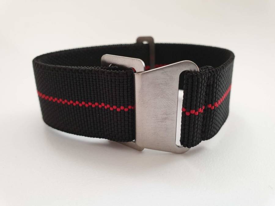 22mm Paratrooper Watch Strap Black/Red