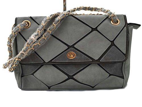 **Gorgeous** DUDLIN FIRENZE Designer HandBag in Timeless Grey, Quality Leather - Made in Italy