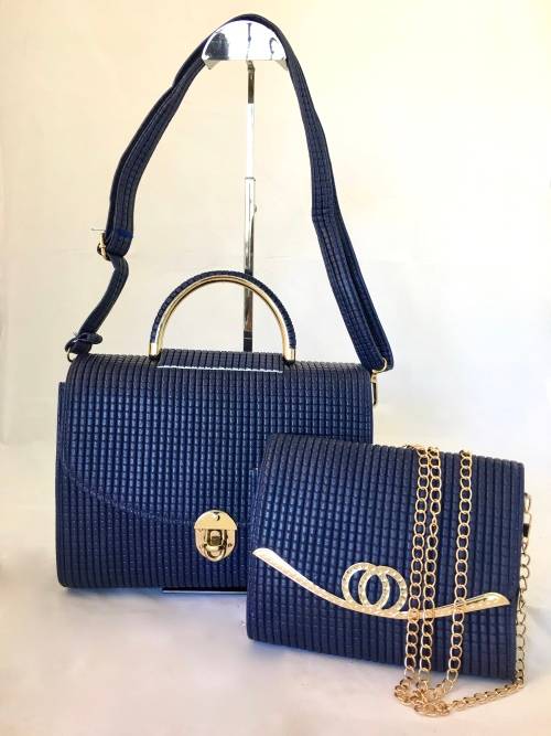 Elegant Mac Croc Designer 2 piece Ladies HandBag in Blue- Timeless and Stylish