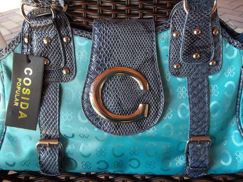 LOVELY designer style Ladies soft leather look handbag in a AQUA. GREAT BUY!!