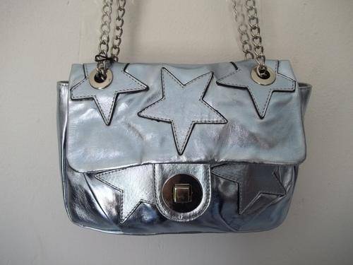 AUTHENTIC *ALDO ROSSI*From Italy# HAND BAG IN SILVER BLUE-Exceptional Quality-SIMPLY GORGEOUS!!