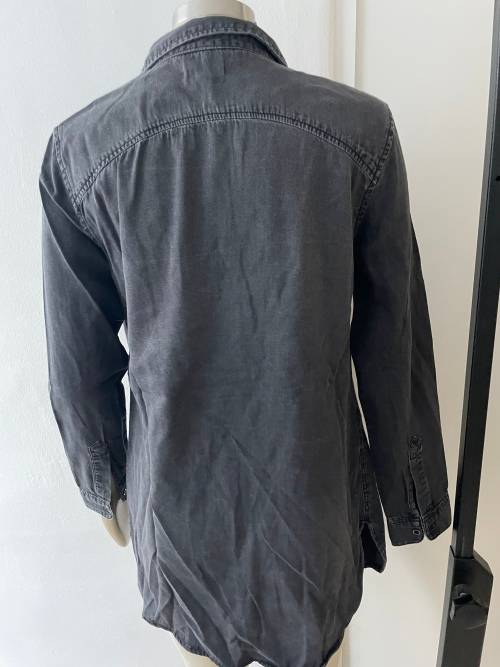 RE WOOLWORTHS Black/Charcoal washed denim shirt - ladies 10
