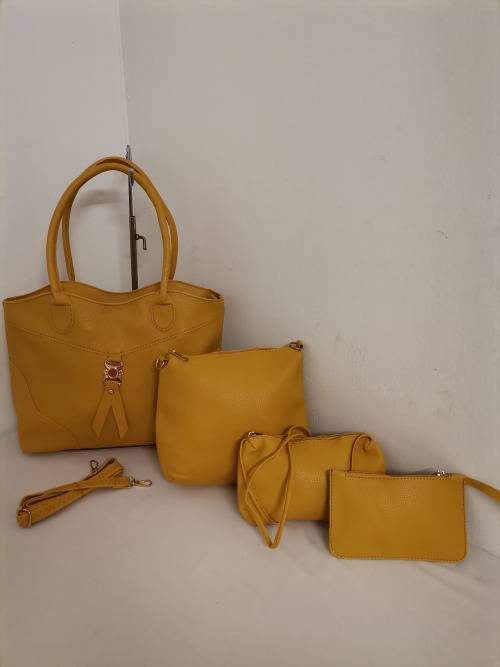 NEW STUNNING 4PC HANDBAG SET (YELLOW)