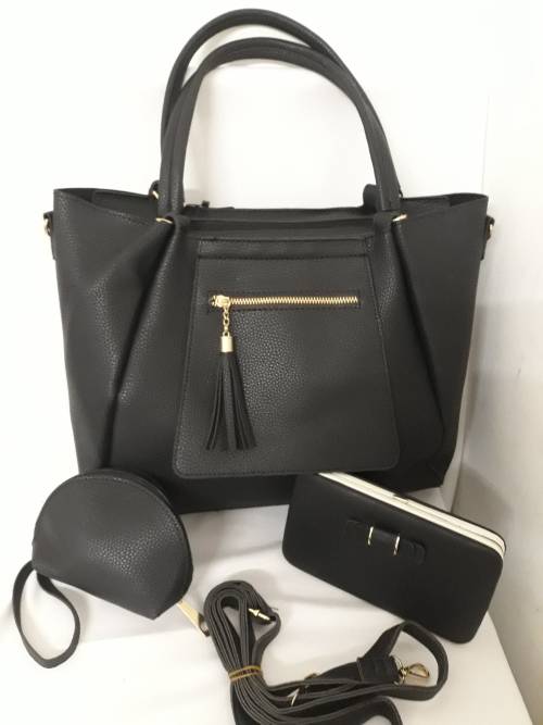 stunning black 3 piece bag set