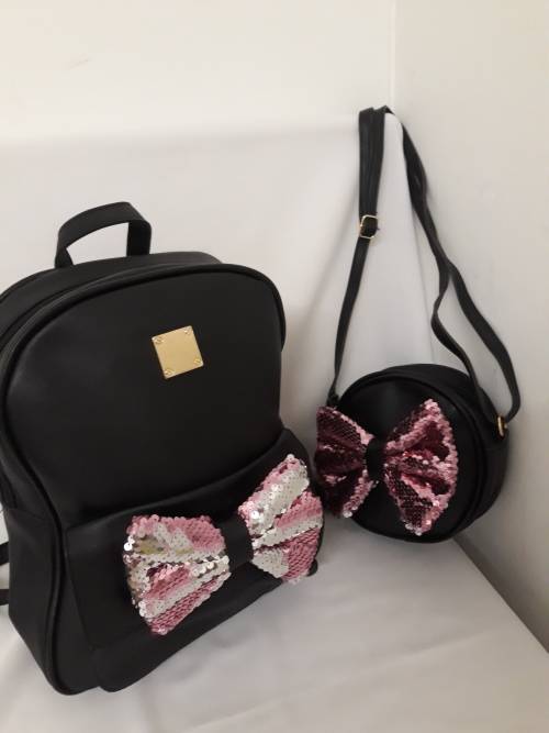 black bag pack 2 pieces