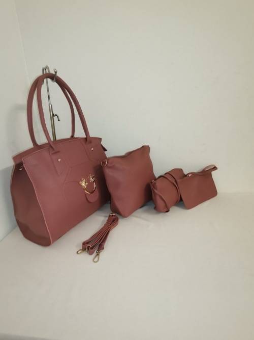 Ladies stunning 4pc handbags pink