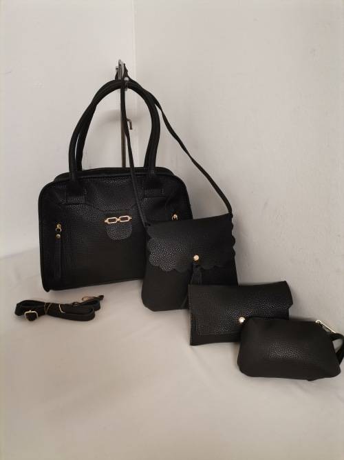 Ladies stunning black 4 pieces handbags