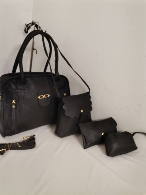 Ladies stunning black 4 pieces handbags