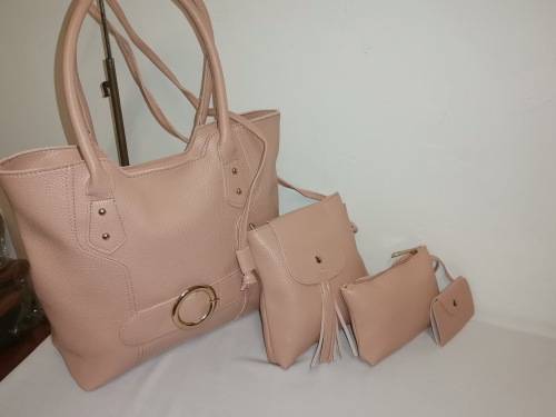 Ladies stunning 4 pieces handbags pink