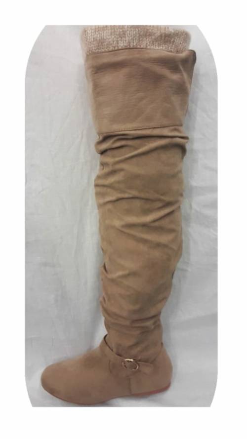 thigh  high ladies boots beige only size 8