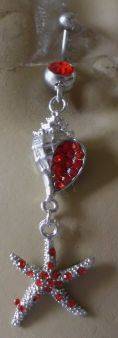 PRETTY RED STARFISH  BELLYRING