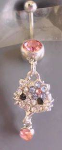 PRETTY PINK KITTY BELLYRING