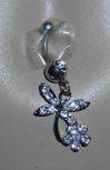PRETTY  DRAGONFLY & FLOWER  BELLYRING