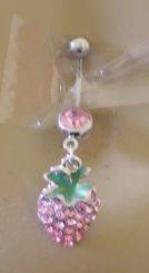 PRETTY DANGLY STRAWBERRY  BELLYRING
