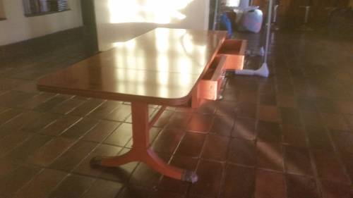 Gordon Fraser low occasional table in yew wood (flap-down sides)