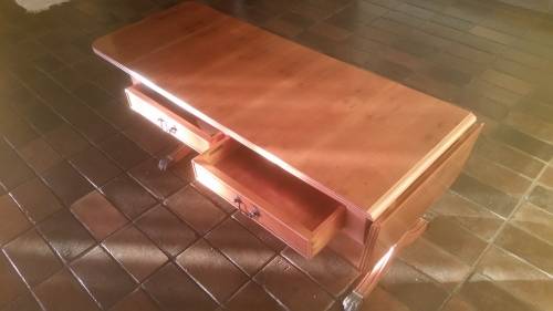 Gordon Fraser low occasional table in yew wood (flap-down sides)