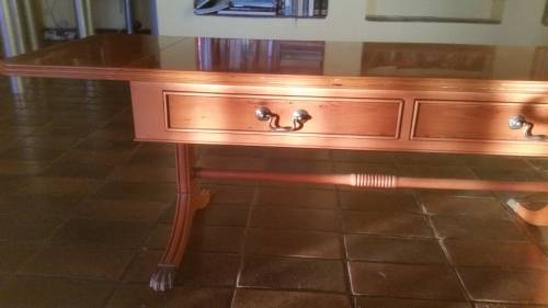 Gordon Fraser low occasional table in yew wood (flap-down sides)