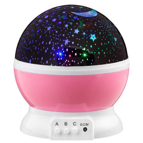 LED Rotating Projector Starry Night Light Moon Star Sky Cosmos Kids Room Lamp