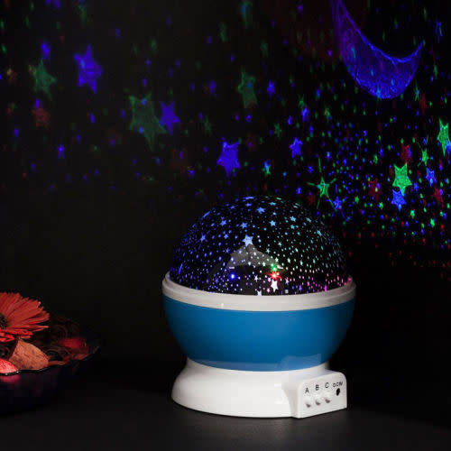 LED Rotating Projector Starry Night Light Moon Star Sky Cosmos Kids Room Lamp