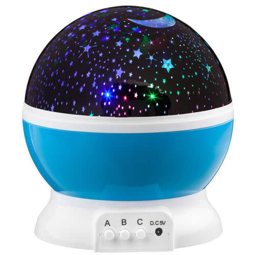 LED Rotating Projector Starry Night Light Moon Star Sky Cosmos Kids Room Lamp