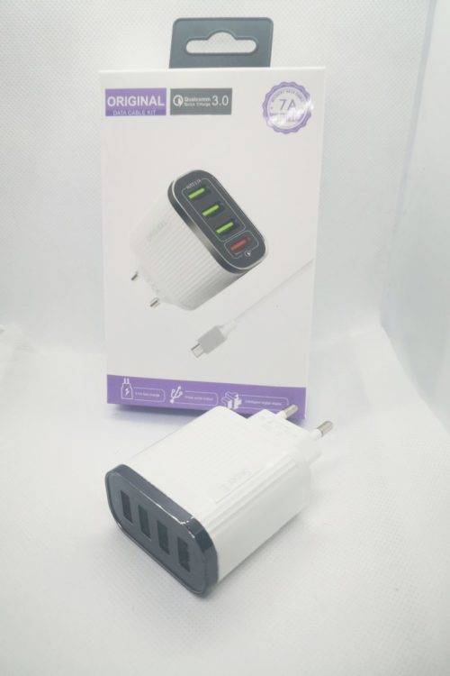 Quick Charge 3.0 4 Port USB Fast Charger For Samsung A50 A30 S10 iPhone 7 8 11 Huawei P20