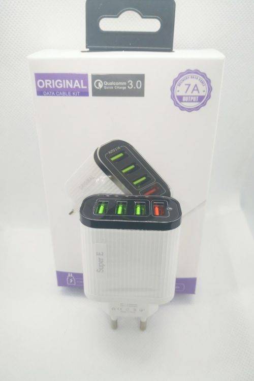 Quick Charge 3.0 4 Port USB Fast Charger For Samsung A50 A30 S10 iPhone 7 8 11 Huawei P20