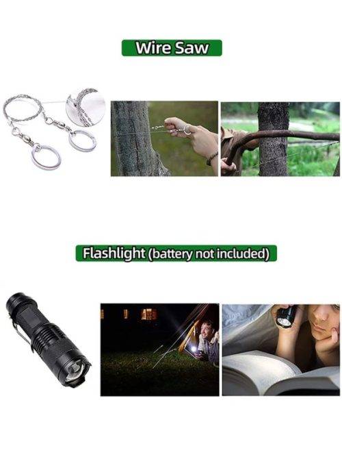 Outdoor Survival Kit Military Camping Tools Emergency SOS First Aid Tactical Knife Hiking Gear