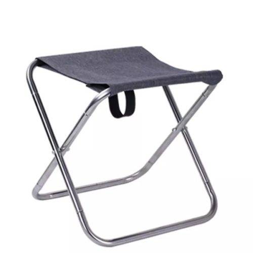 Outdoor Camping Folding Stool Stainless Steel Fishing Chair Portable Travel Beach Chair 1PC