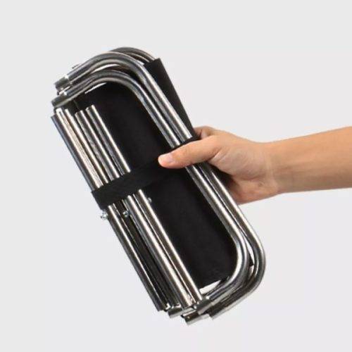 Outdoor Camping Folding Stool Stainless Steel Fishing Chair Portable Travel Beach Chair 1PC