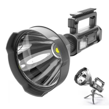 Rechargeable Strong LED Flashlight 4-Modes Outdoors Searchlight with Tripod