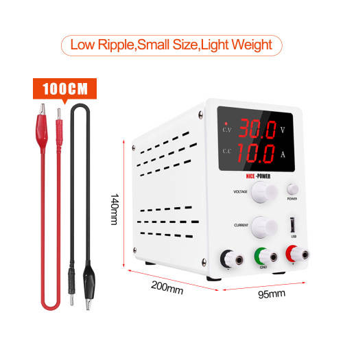 30V 10A Digital Adjustable Switching Power Supply with USB Charging Port