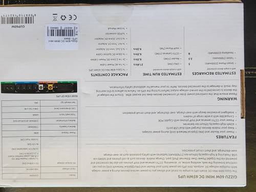 Gizzu 60w 65WH 17600mAh Mini POE DC UPS- Black