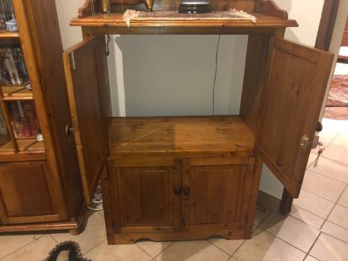 Pine Bookcase with TV case