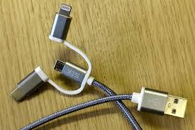USB 3 in 1 Cell Phone Cable , With Exchanging Tips -Lightning + Type-C+Mirco-B