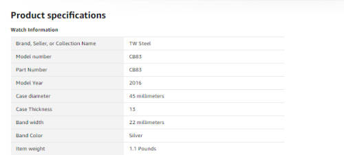 TW STEEL CANTEEN MENS WATCH