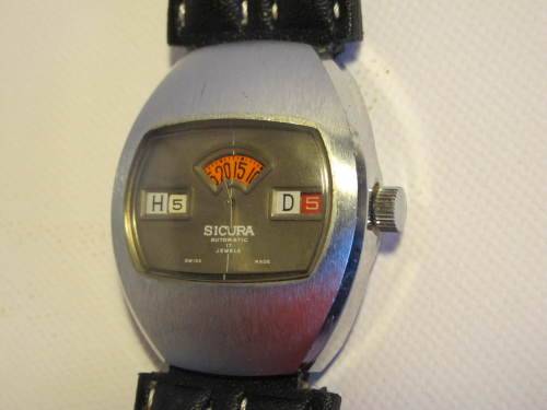 VINTAGE SICURA-BREITLING- JUMP HOUR- AUTOMATIC WATCH