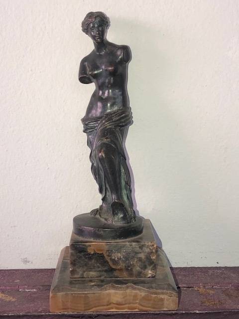 STUNNING VINTAGE BRONZE STATUE -APHRODITE OF MILOS-ON A MARBLE BASE.
