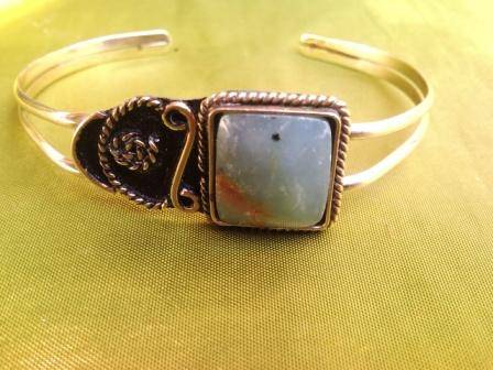 **STOCK CLEARANCE LAST OF THE LOT EVER**RARE PERUVIAN BLUE OPAL CUFF BRACELET