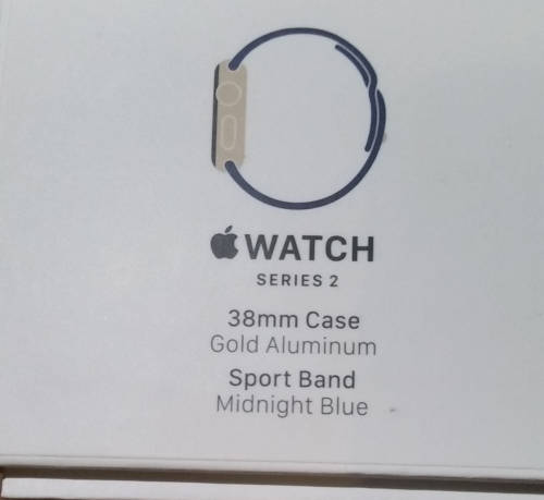 Apple Smart Watch Series 2 38mm Gold Aluminium Case/Midnight Blue Sport Band