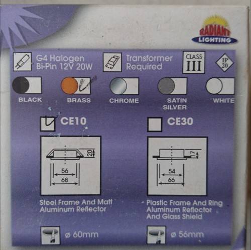 Radiant CE10 downright fittings