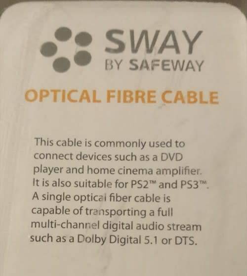 Optical Fibre Cable - Safeway 1.8m