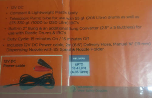 GROZ Electric Drum Pump EDR-55 (Please Read) 12V DC