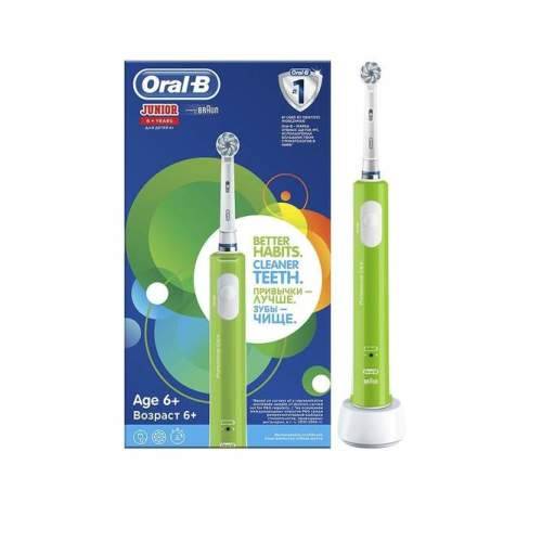 Oral-B Rechargeable Electric Toothbrush - Junior (Green) With Timing Function - Box/Packaging Faded