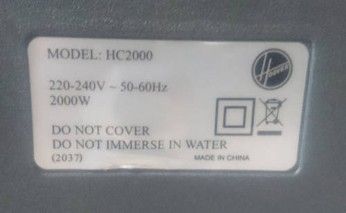 Hoover Power Plus 2000W Cyclonic Vacuum - HC2000 (Display Unit)