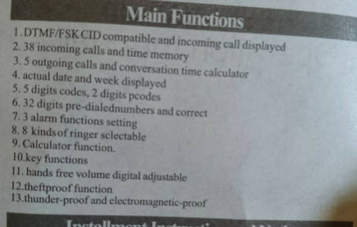 Tone/Pulse Landline Digital Telephone (FSK/DTMF System)